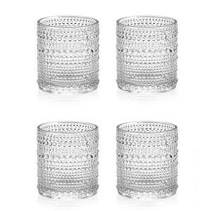 Hobnail Drinking Glasses 6oz Set of 4